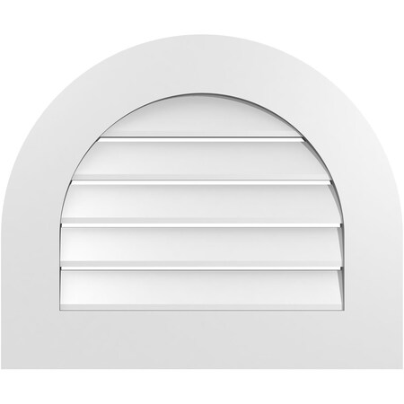 Ekena Millwork Round Top Surface Mount PVC Gable Vent: Functional, w/ 3-1/2"W x 1"P Standard Frame, 24"W x 20"H GVPRT24X2001SF